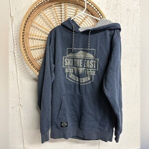 Ski The East Graphic Hoodie Blue Size Medium Pullover Ski